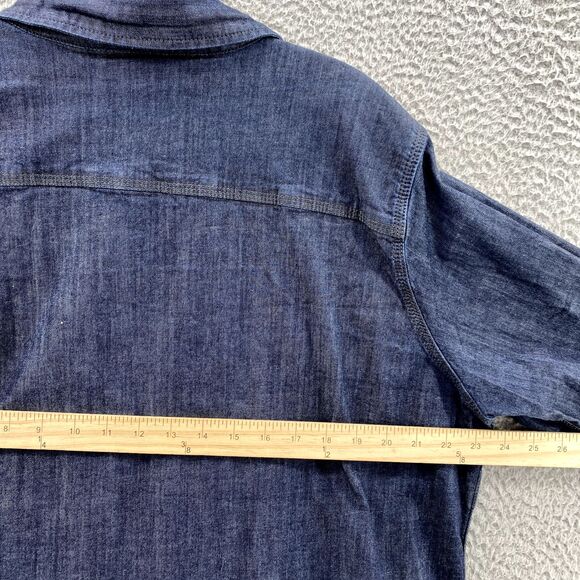 Carhartt Denim Railroad Shirt Men's XL Dark Workwear Streetwear Western Y2k 90's - Picture 6 of 10